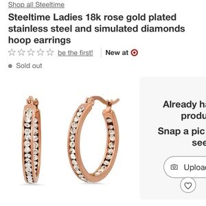 Target Steeltime 18k rose gold plated earrings in excellent condition